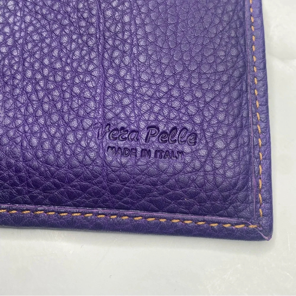Gioia Chiara Firenze Purple Italian Leather Wallet Made in Florence